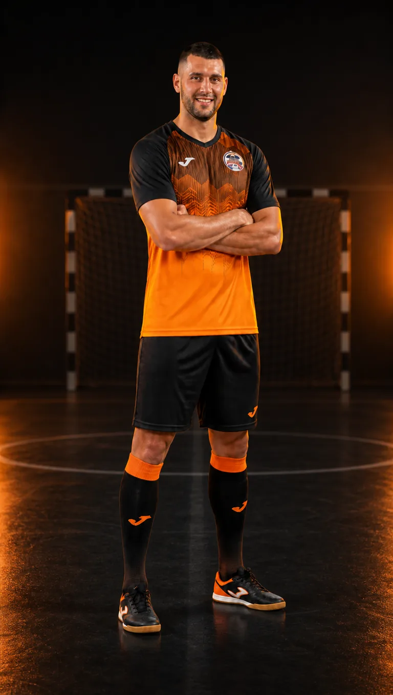 Portrait en pied de JOUEUR 02 sous les couleurs du Futsal D’Igny